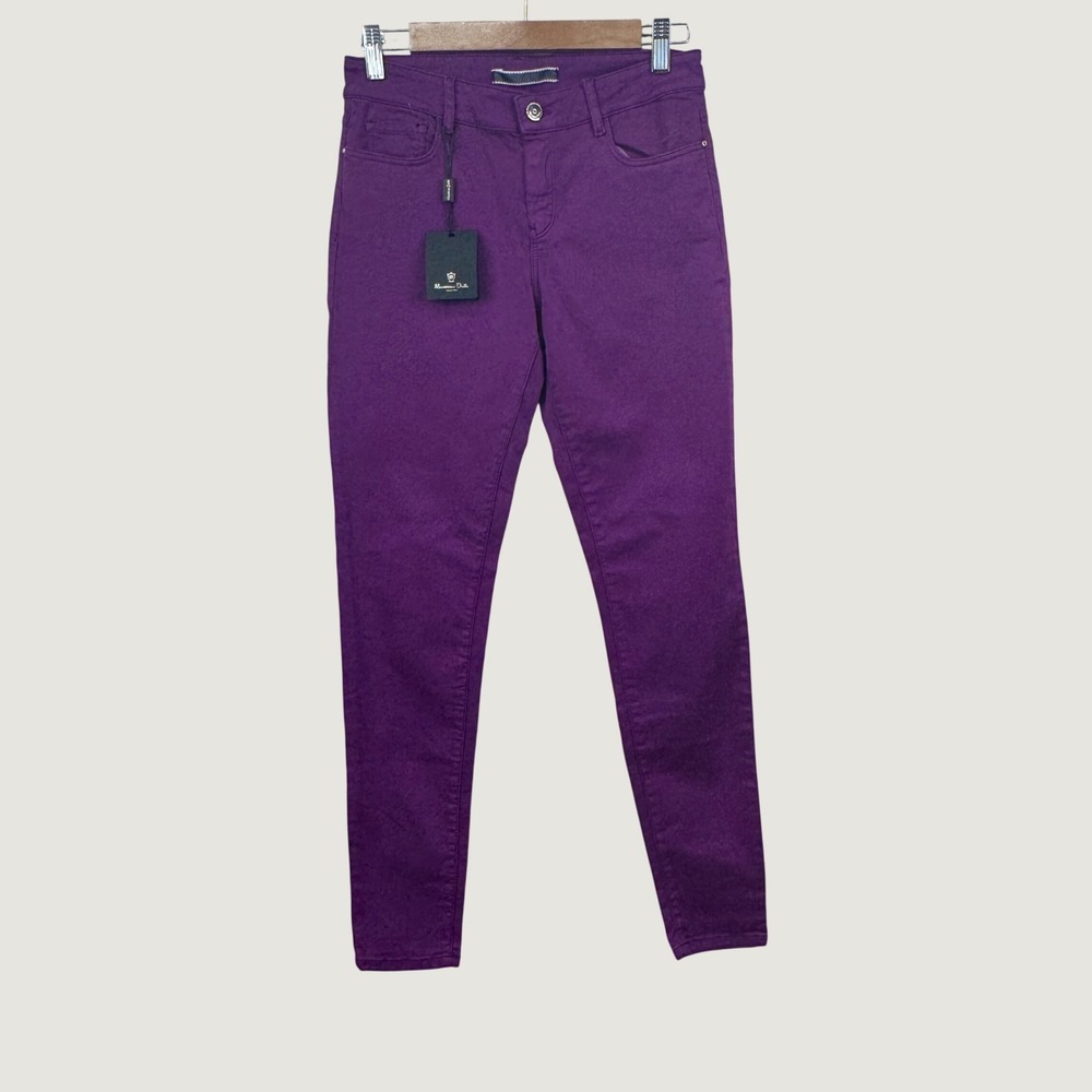 Massimo Dutti Skinny Jeans Womens Size 6 Purple Vibrant Chic Womens New